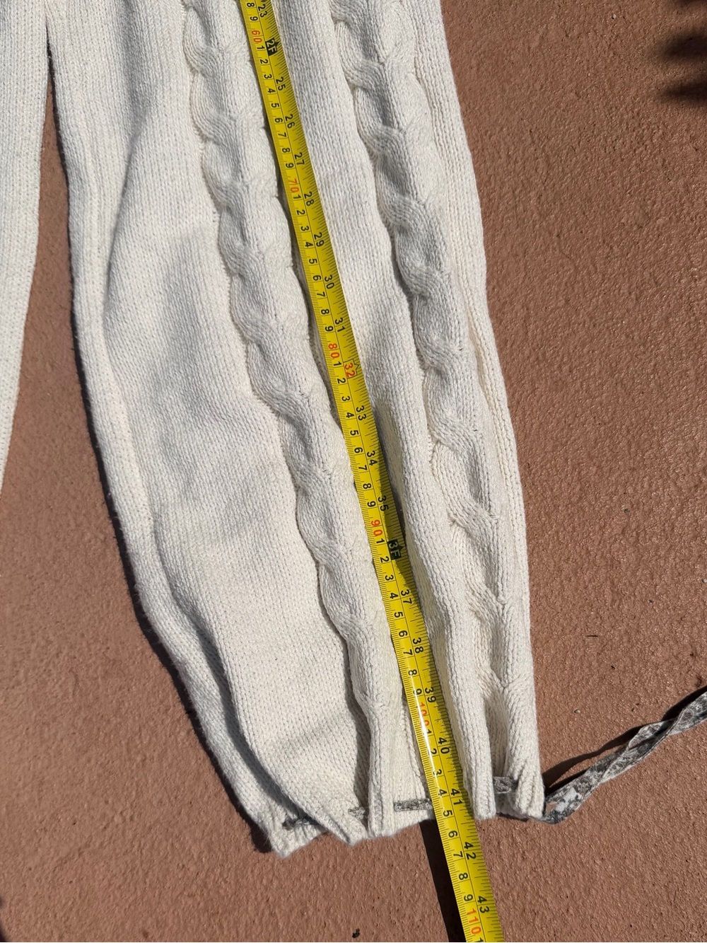 POL Cable-Knit Drawstring Pants in Cream - Picture 6 of 7